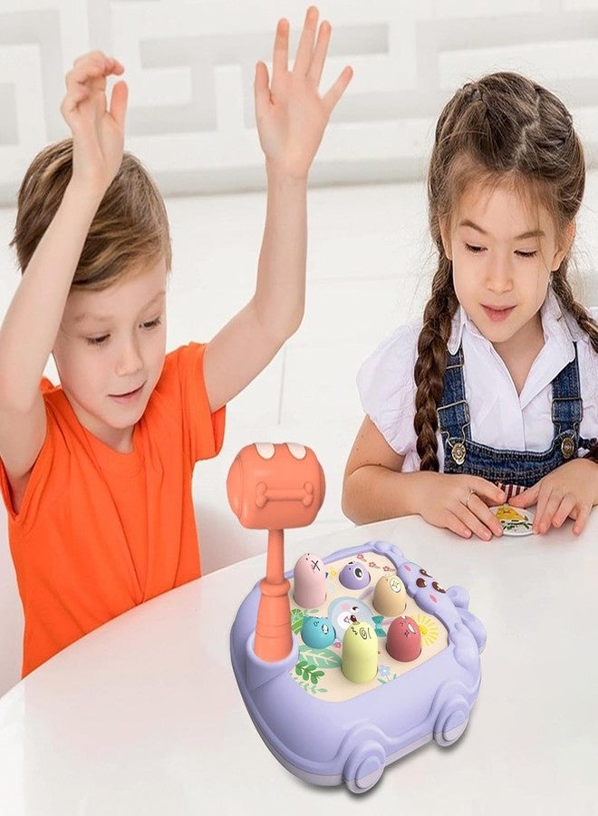 BeFunky Whack Game Mole - Interactive Fidget Toy and Game for Toddler | Cartoon Bunny Design Hammering and Pounding Toys with Hammer (Purple) - Image 2